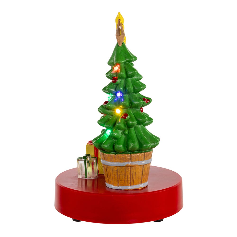 Kurt Adler Peanuts 7.7-Inch Battery-Operated Snoopy and Woodstock Light Up and Musical Tree Tablepiece